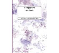 Watercolor Splash Theme Composition Notebook | College Ruled | 6 x 9" | 100 Pages | Perfect For Creative Minds