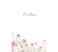Watercolor Spring Flowers Hardcover Notebook: pink and purple, 150 pages, college ruled, notes for study, glossy cover, 6x9inches