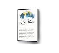 Watercolor Tree New Year Canvas, Fresh Beginnings Art for Positive Living Room or Office(Framed,08x12inch(20x30cm))