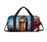 Watercolor UK London Big Ben - Bolsa deportiva con compartimento para zapatos, bolsa de fin de semana, viajes, gimnasio, organizador de equipaje para mujeres, hombres, niños y niñas