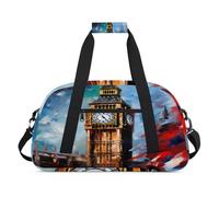 Watercolor UK London Big Ben - Bolsas de lona para niñas y niños, bolsa de viaje de fin de semana, 24 L, bolsa de deporte para gimnasio, práctica, color, 24 L, Organizador de bolsas