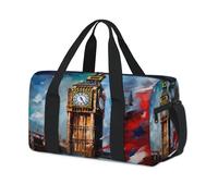 Watercolor UK London Big Ben - Bolsas deportivas para niños, niñas, mujeres, hombres, para fin de semana, viajes, gimnasio, uso casual