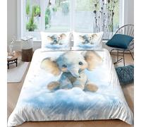 watercolor whimsical Funda de Edredón Microfibra de poliéster Tres Piezas Diseño 3D con Cremallera acuarela whimsical Funda Edredon incluye Fundas de Almohada Transpirable for niños Single（135x200cm）