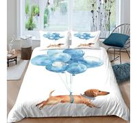 Watercolor Whimsical Funda Edredon Microfibra Juego de Ropa de Cama de 3 Piezas Impresión 3D Cierre de Acuarela Whimsical Funda de Edredón Funda de Almohada a Juego for Adultos Single（140x200cm）