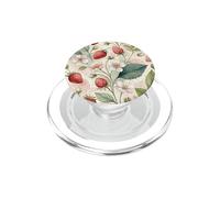 Watercolor Wild Strawberry Botanical Floral Pattern PopSockets PopGrip para MagSafe