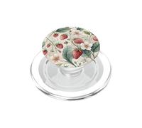 Watercolor Wild Strawberry Botanical Floral Pattern PopSockets PopGrip para MagSafe