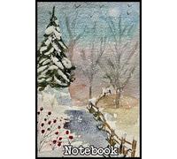 Watercolor Winter Landscape Notebook: 6" x 9" | 110 Pages | College Ruled Journal or Diary - a thoughtful gift for anyone who loves to write or stay organized!