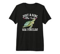 Watercolor Womens Just A Girl Who Loves Sea Turtles Lover Camiseta Premium