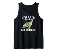 Watercolor Womens Just A Girl Who Loves Sea Turtles Lover Camiseta sin Mangas