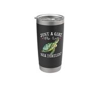 Watercolor Womens Just A Girl Who Loves Sea Turtles Lover Vaso térmico de acero inoxidable de doble pared