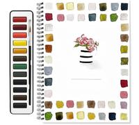 Watercolor Workbook For Beginners, Water Color Book For Kids Adults Teens, 44 Spiral-Bound Pages Water Coloring Books, With Paint Brushes And 12 Colors Of Paint (B)