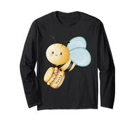 Watercolore Cute Bee Flying With Honey - Camiseta unisex Manga Larga