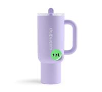 waterdrop® Botella Agua Acero Inoxidable 1.1 Litros - Thermo Conserva el Frío 12 Horas - con Pajita - Taza Térmica - Botella Térmica - Vaso Térmico Sin BPA
