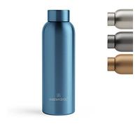 waterdrop® Botella Agua Acero Inoxidable 600ml, Termo Doble Pared: 24h Frio - 12h Caliente, 100% Hermética, Segura - Sin BPA: Para Niños. Botella Térmica Gimnasio, Water Bottle, Thermo, Cantimplora