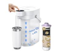Waterdrop Dispensador de filtro de agua recargable con reducción TDS, WD-ED25TW 3,5 l 5 etapas retienen minerales importantes, mejora instantáneamente el sabor, sistema de filtración de agua de