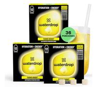 waterdrop® Energy Drink Turbo Boost - 160mg Cafeína Natural, sin azúcar ni taurina, cero calorías, con vitaminas C y B. Saborizante para agua sin azúcar, bebida energética y refrescos