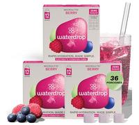 waterdrop® Microlyte BERRY, 4 Electrolitos, 9 Vitaminas + Zinc, Bebida con Electrolítos sin Azúcar, 36 Porciones Polvo para Hidratación Rápida, Bebida Deportiva Vegana sin calorías, Keto - Low Carb