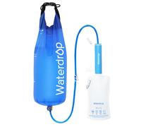 Waterdrop Pajita Filtrante para Camping con Bolsa de Gravedad, Azul | Pajita Filtrante Personal con Bolsa de Gravedad, Sistema de Filtración de 0,1 Micras para Agua Potable y Senderismo