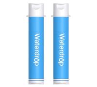 Waterdrop Pajita Filtrante Portátil para Camping, 0,1 Micras, Pack de 2 | Pajita Filtrante Portátil, Sistema de Filtración de 0,1 Micras para Agua Potable y Senderismo, Pack de 2, Azul