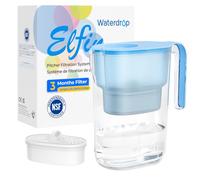 Waterdrop PT-05B Elfin Jarra Filtradora de Agua, 2,5L, 3 Meses, Azul | Certificado NSF, 200 Galones, Vida Filtro 5X Más Larga, Apto para Nevera, Reduce Plomo, Fluoruro, Cloro y Más, Sin BPA