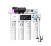 Waterdrop T4-A Sistema de Ósmosis Inversa Alcalina pH+, Doble Flujo, Certificado NSF/ANSI 372, Filtración de 10 etapas, Sistema de Filtrado Agua RO sin Tanqu, 450 GPD, Relación Agua Pura/Desagüe 2:1