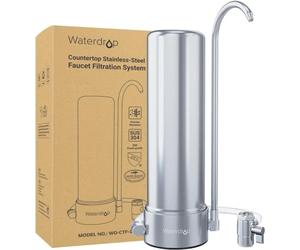 Waterdrop WD-CTF-01 Filtro de Agua para Encimera, 5 Etapas de Filtro de Acero Inoxidable, 8000 Galones Filtro de Grifo, Reduce el 99% de Cloro, Metales Pesados, Mal Sabor (1 Filtro Incluido)