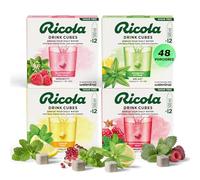 waterdrop® x Ricola, 48 Pastillas Saborizantes Agua, Bebidas Instantaneas Mix 4 Sabores Naturales: Frambuesa, Verbena, Granada, Menta-Limón. Sin Azúcar, baja en calorías con vitaminas