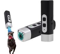 Wateresty - Dispositivo antiladridos, dispositivo disuasorio de ladridos de perro, humano y eficaz, dispositivo ultrasónico de doble sensor, con linterna LED y batería recargable, 800 mAh (negro)