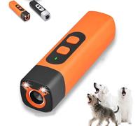 Wateresty Dog Bark Deterrent Device, Double Led Lights Flashing / 3-Speed Frequency Conversion/Type-C Charging, Effectively Stop Bad Behaviors of Dogs (Orange)