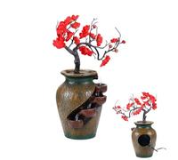 Waterfall Fountain Indoor, 4-Tier Water Fountain - Jarrón con agua y árbol artificial, Zen Relaxation Desktop Característica, Soothing Hydro Sounds, ideal para decoración en casa