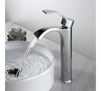 Waterfall taps for Basin, Single Handle Single Hole Bathroom Sink Faucet, Hot and Cold Water Bathroom Sink taps Chrome Plated, Tall