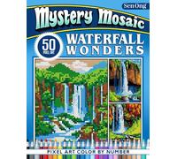 Waterfall Wonders Mystery Mosaics Color by Number: 50 Pixel Art Landscapes for Relaxation and Inspiration (Mystery Mosaic Color By Number Collection)