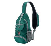 WATERFLY - Mochila pequeña empacable tipo bandolera con correa para el hombro y el pecho, para senderismo y viajes, Turquesa, 14.5 x 7.9 x 3.5 inches, Mochilas Sling