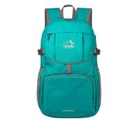 WATERFLY Mochila plegable de senderismo de 25 L, ultraligera, para mujeres y hombres, pequeña mochila plegable compacta para deportes al aire libre, ciclismo, camping, viajes, color turquesa