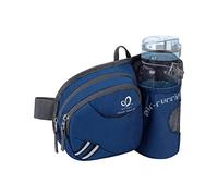 WATERFLY Riñonera con portabotellas para mujer y hombre, bolsa de cintura deportiva transpirable para correr, ciclismo, camping, escalada, viajes, senderismo, jogging, entrenamiento con perros, azul