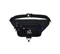 WATERFLY Riñonera deportiva para hombre y mujer, para correr, fitness, correr, senderismo, etc, Negro , talla única, Múltiples compartimentos