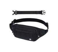 Waterfly Riñonera Hombre Mujer Deportiva: Riñoneras de Cintura con Cinturón Extra Extendido para Marcha Bici Viajes Correr Senderismo al Aire Libre Deporte (1-Negro)