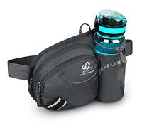 Waterfly Riñonera Running Deportiva Hombre Mujer con Soporte para Botellas Bolsa de Cintura para Correr Senderismo (Gris Oscuro)