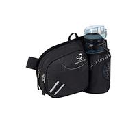 Waterfly Riñonera Running Deportiva Hombre Mujer con Soporte para Botellas Bolsa de Cintura para Correr Senderismo (Negro)