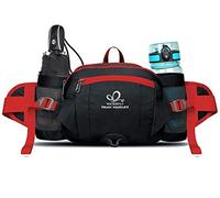 Waterfly Riñonera Running Deportiva Impermeable Multifuncional Bolso de Cintura con Portabotellas para Correr Senderismo Ciclismo para Hombre Mujer (Negro)