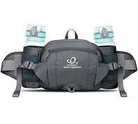 Waterfly Riñonera Running Deportiva Impermeable Multifuncional Bolso de Cintura con Portabotellas para Correr Senderismo Ciclismo para Hombre Mujer (Gris)