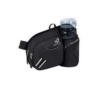 Waterfly Senderismo Cintura Bolsa Puede Contener iPhone6 Plus 5.5 Inch Gear Botella de Agua con Soporte/Funny Running cinturón riñonera Bolsa para librar a pasear al Perro, Negro