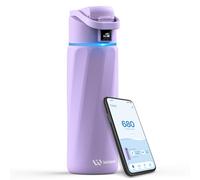 WATERH BOOST - Botella de agua inteligente con recordatorio de hidratación y rastreador, botellas de agua aisladas al vacío de acero inoxidable, boca ancha sin BPA, ideal para gimnasio,Malva