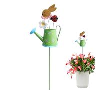 Watering Can Garden Stake, Easter Metal Watering Can Yard Art, Decorative Spring Outdoor Stake for Garden Patio Lawn Porch, Flower Bed, Vibrant Design Adds Colorful Seasonal Charm to Home Outdoors