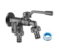 Watering Faucet 2-Way - Grifo multitarea resistente para exteriores de 5,98 pulgadas | Exterior Garden Faucet - Heavy Duty Double Outlet Tap Tap Zinc Alloy for Car Wash Garden Pet Use Outdoors Chores