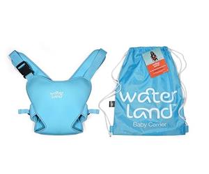 WaterLand Asiento portabebés innovador para agua y tierra, color azul claro, correa de pecho impermeable para niños pequeños con correas ajustables, asiento de transporte ligero para piscina y playa
