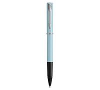 Waterman Allure bolígrafo roller, Lacado en color azul claro mate con adornos cromados, Punta fina, Tinta negra, Con estuche de regalo