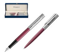 Waterman Allure Deluxe - Bolígrafo y pluma estilográfica con grabado | Regalo para hombre y mujer | inspirado en la moda parisina | personalizado (rosa, bolígrafo y pluma estilográfica)