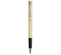 Waterman Allure pluma estilográfica, Lacado en color amarillo limón mate con adornos cromados, Plumín fino de acero inoxidable, Tinta azul, Con estuche de regalo