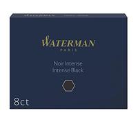 Waterman cartuchos de tinta para plumas estilográficas | largos | negro intenso | paquete de 8